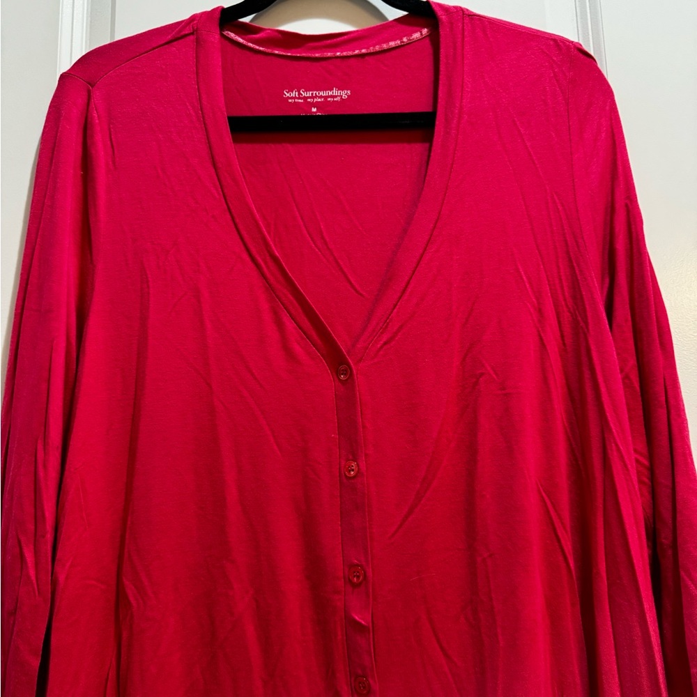 Soft Surroundings Light Weight Buttoned Asymmetri… - image 3